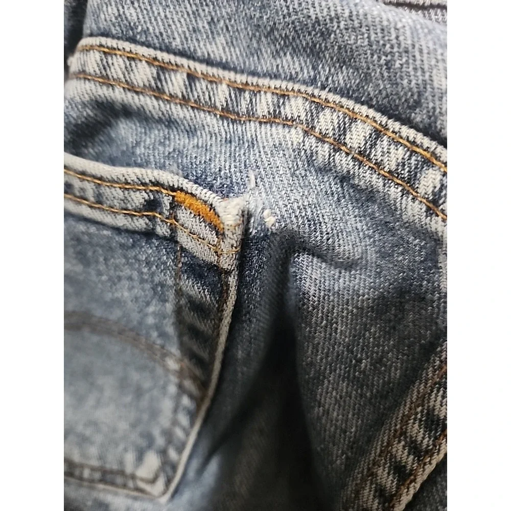 Vintage‎ Levis 545 Jeans Mens 38x34 (36x32.5) Blue Denim Loose Stained Brown Tab